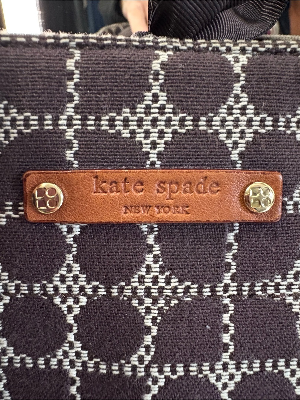 kate spade Brown and Cream Printed Tote with Dark Brown Straps - Picture 7 of 16